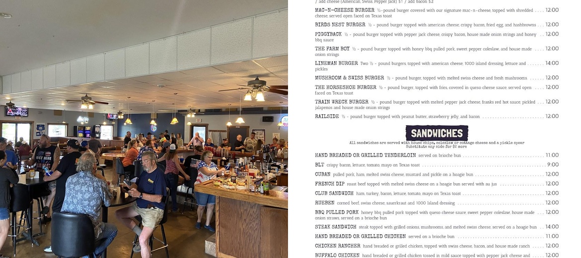 The RailYard Restaurant & Bar Menu